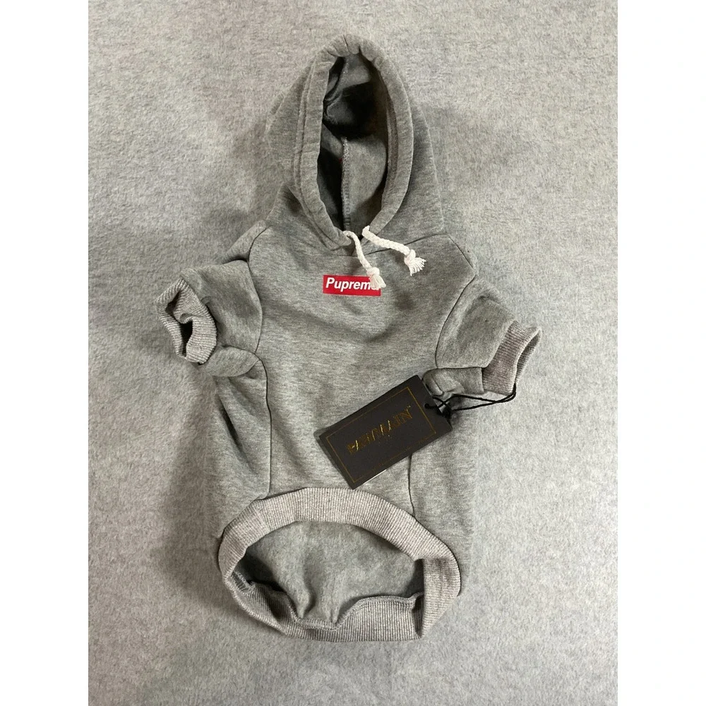 Pawmain Pets Pupreme Dog Hoodie Heather Gray Pet Size Large (runs small) 1939